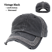 Load image into Gallery viewer, distressed vintage black dad hat