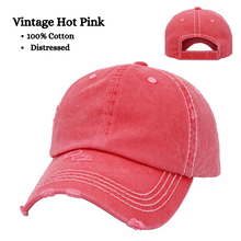 Load image into Gallery viewer, distressed vintage hot pink dad hat