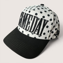 Load image into Gallery viewer, Gameday Black and White polka dots Cap