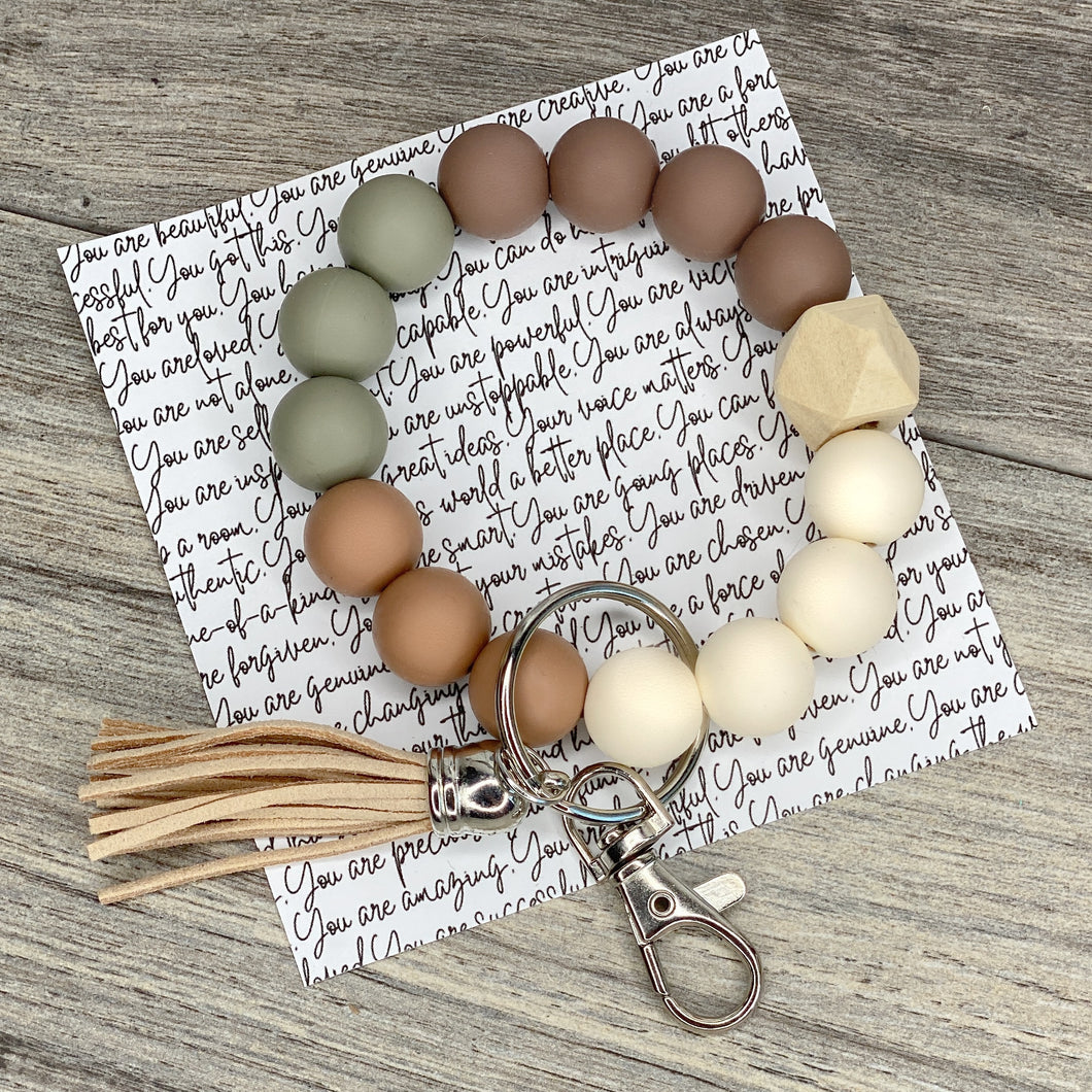 Desert Vibes - Neutral Color Block Silicone Keychain