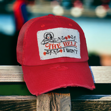 Load image into Gallery viewer, “The Hell I Won’t” Patch, Distressed Trucker Hats