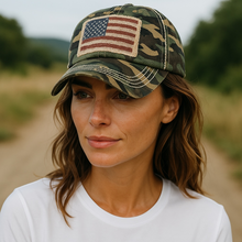 Load image into Gallery viewer, Vintage American Flag Patch Hat - Choose Your Color