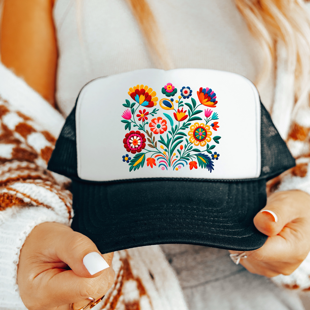 Vibrant Flowers Trucker Hat