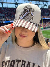 Load image into Gallery viewer, Football Leopard Bow with Stripes Cap