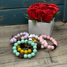 Load image into Gallery viewer, Mint Silicone and Wood Wristlet Keychain