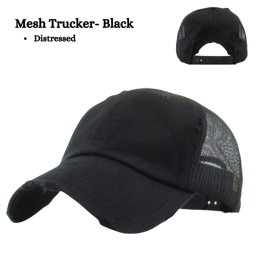Black trucker hat option
