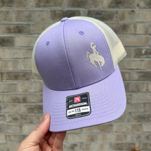 Load image into Gallery viewer, Embroidered Cowboy Cap, Richardson 115, Lilac Birch Mesh Trucker Hat