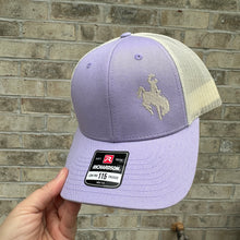 Load image into Gallery viewer, Embroidered Cowboy Cap, Richardson 115, Lilac Birch Mesh Trucker Hat