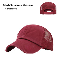 Load image into Gallery viewer, maroon trucker hat option