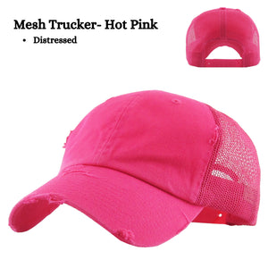 Hot pink trucker hat option