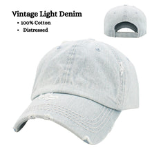 Load image into Gallery viewer, Rustic Washed Dad Hat, Distressed, Blank Hats, Add Your Own Patch
