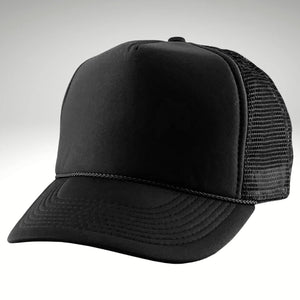Black Trucker Hat, Take a Hike Print, High Profile Rope Trucker Hat, Sassy Trucker Hat