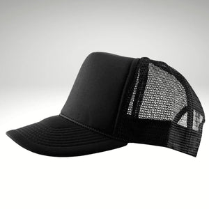 Black Trucker Hat, Take a Hike Print, High Profile Rope Trucker Hat, Sassy Trucker Hat