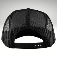 Load image into Gallery viewer, Black Trucker Hat, Take a Hike Print, High Profile Rope Trucker Hat, Sassy Trucker Hat