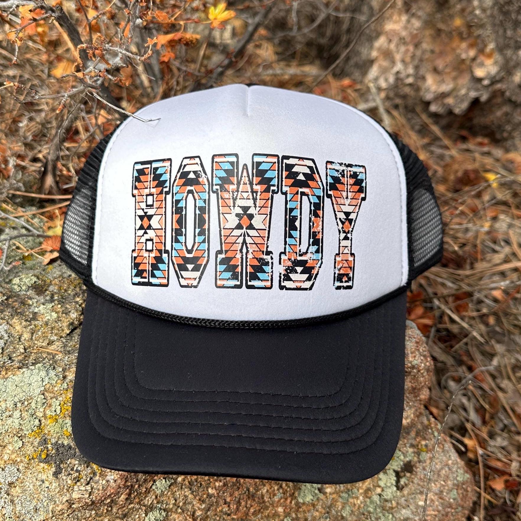 Howdy Cowboy Women\'s Black and White Hat CAPS  main image 3