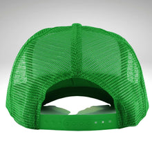 Load image into Gallery viewer, Merry and Bright High Profile Rope Trucker Hat, Green Christmas Rope Trucker Hat, Holiday Hat, Fun Christmas Print