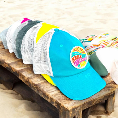 Here Comes the Sun, Embroidered Patch, Trucker Hat - Choose Color