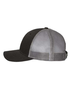 blank view of richardson hat - black with gray mesh