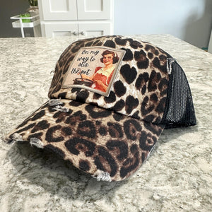 Leopard Print, On My Way To Stir the Pot, Vintage Inspired Patch Hat, Statement Trucker Hat, Sassy Hat, Play on Words