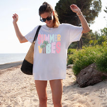 Load image into Gallery viewer, Summer Vibes White T-shirt, Beach Tee