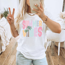 Load image into Gallery viewer, Summer Vibes White T-shirt, Beach Tee