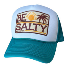 Load image into Gallery viewer, Be Salty Trucker Hat: Teal &amp; White Christian Faith Vacation Cap