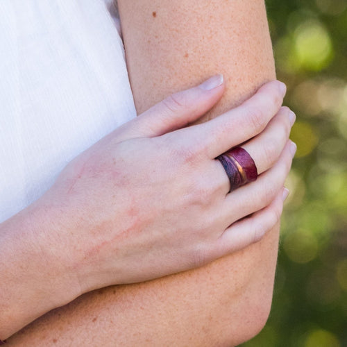 Copper Patina -  Rustic Red/Burgundy Boho Chic Ring