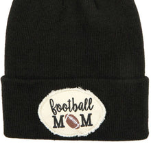 Load image into Gallery viewer, SALE: Black C.C Football Mom Patch Beanie