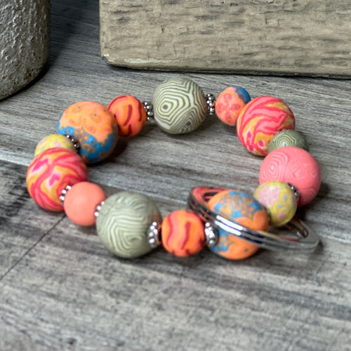 Small Coral Crush Small Wrist Keychain