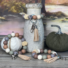 Load image into Gallery viewer, Stretchy Silicone Keychain with Ivory Tassel