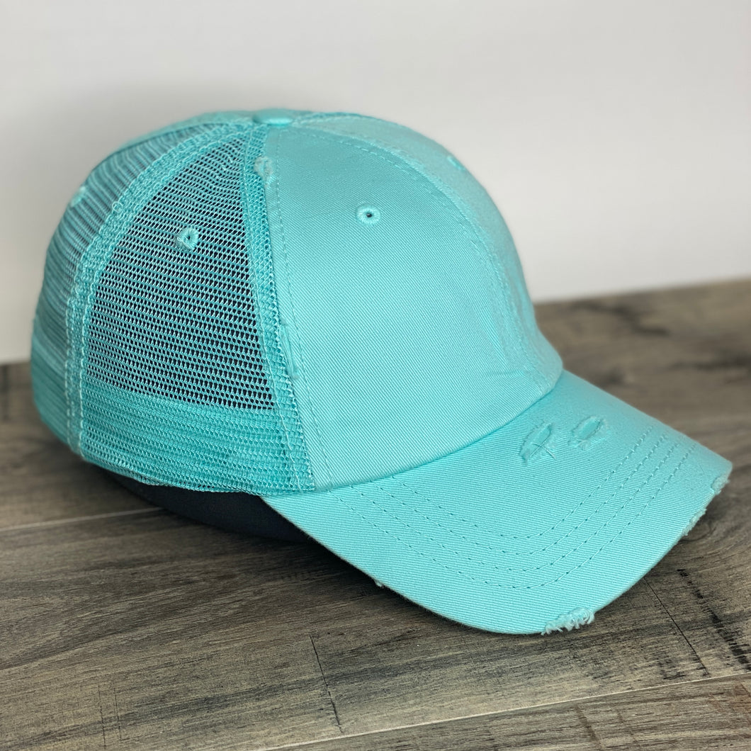 Mesh High Ponytail Baseball Caps - Choose your Color