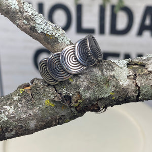 Silver Adjustable Ring, Connected Circles