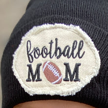 Load image into Gallery viewer, SALE: Black C.C Football Mom Patch Beanie