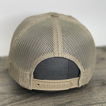 Load image into Gallery viewer, Khaki, The Mountains are Calling and I Must Go, Raggy Patch Trucker Hat