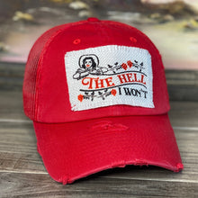 Load image into Gallery viewer, The Hell I Won&#39;t, Red Low Profile Snapback Trucker Hat