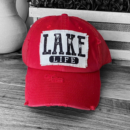 Lake Life, Vintage Lake Life Patch, Patch Hat, Women's Trucker Hat, Choose Your Hat Color