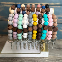 Load image into Gallery viewer, Lilac Silicone and Wood Wristlet Keychain