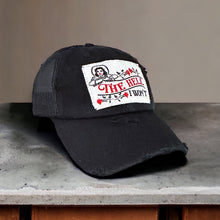 Load image into Gallery viewer, The Hell I Won&#39;t, Black, Low Profile Snapback Mesh Trucker Hat