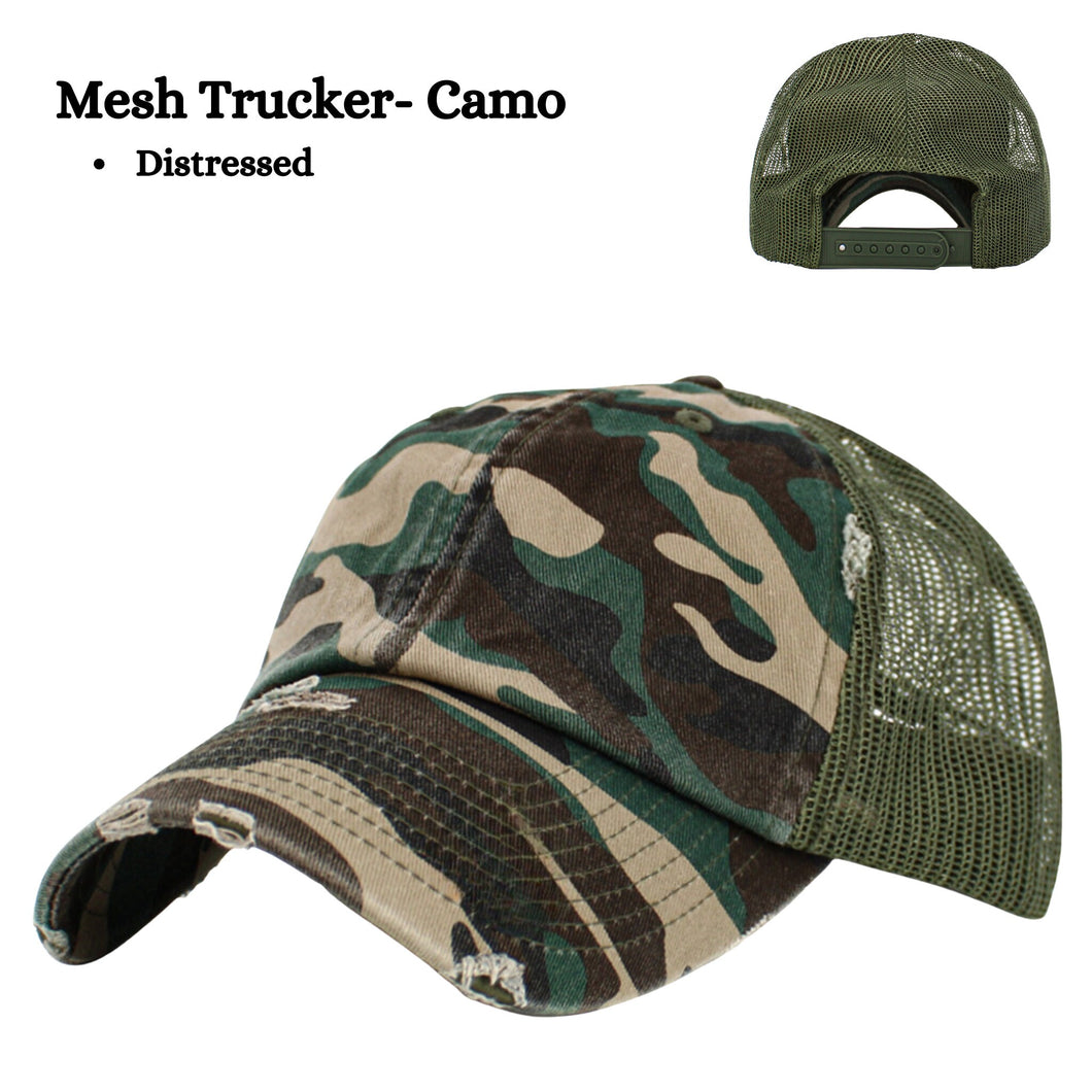 Vintage American Flag Camo Trucker Hat