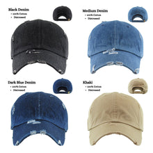 Load image into Gallery viewer, Picture of hat colors: black denim, medium denim, dark blue denim, khaki