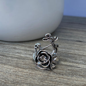 Sterling Silver Rose Wrap Ring