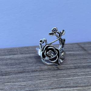 Sterling Silver Rose Wrap Ring