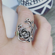 Load image into Gallery viewer, Sterling Silver Rose Wrap Ring