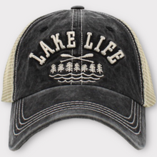 Load image into Gallery viewer, Puff Embroidery, Lake Life Mesh Trucker Hat, Multiple Hat Colors