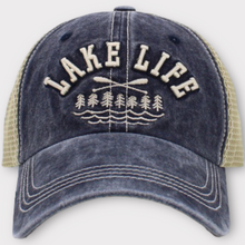Load image into Gallery viewer, Puff Embroidery, Lake Life Mesh Trucker Hat, Multiple Hat Colors