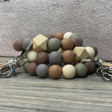 Load image into Gallery viewer, Neutral Silicone Keychain -Ivory, Sage Gray, Coffee, Caramel, Taupe