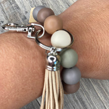 Load image into Gallery viewer, Neutral Silicone Keychain -Ivory, Sage Gray, Coffee, Caramel, Taupe