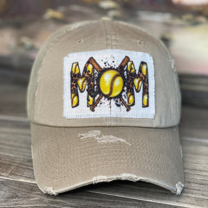 Softball Mom Raggy Patch Trucker Hat