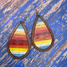 Load image into Gallery viewer, Vibrant Colors Wood Teardrop Earrings